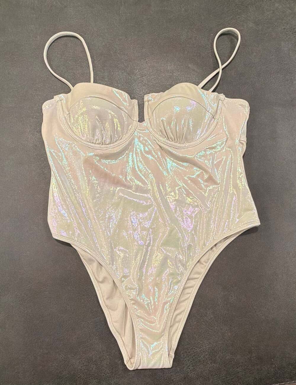 No Boundaries Underwire One-Piece Swimsuit XL (16-18) Moonlight Pearl